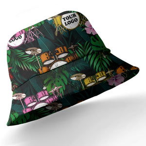 drum kits & tropical flowers aloha hawaiian shirt for musicians