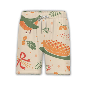 Harvest Feast Hawaiian Shirt with Roasted Turkey Sunflower and Apple Pie