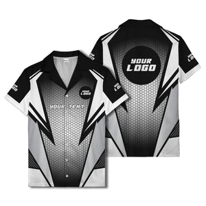 hexagon grid lightning bolt hawaiian shirt for men