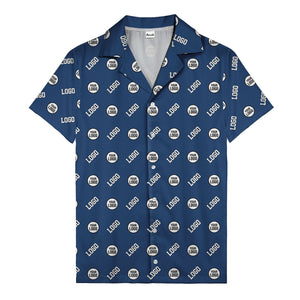 Modern Logo Circle Repeat Blue Hawaiian Shirt For Men