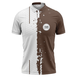 monochrome abstract lines & splatter paint art polo shirt for men
