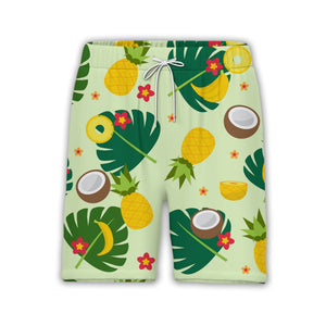 Sky Blue Summer Lemon Coconut Hawaiian Shirt with Monstera and Starfish