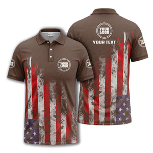 smoky american flag stars & stripes patriotic bold golf polo shirt
