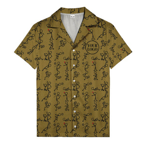 soccer stick figures & footballs fun cartoon hawaiian shirt