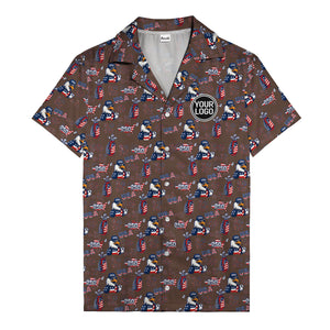 usa bald eagles golf bags fireworks hawaiian shirt for men