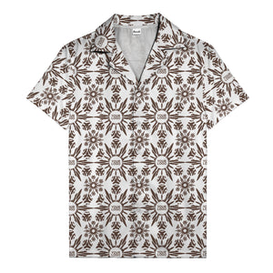 watercolor palm leaf repeat tropical hawaiian shirt for men