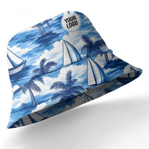 watercolor sailboats drifting through palm tree islands hawaiian shirt for men