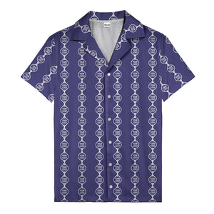 chain link custom logos black white all over hawaiian shirt