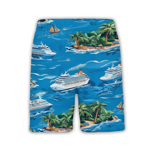 Cruise Ship & Island Tropical Hawaiian Shirt – Beach Vacation Getaway Design