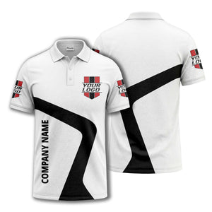 custom logo diagonal stripe corporate polo shirt for business uniforms