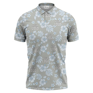 customizable tropical floral flowers leaves polo shirt for vacation vibes