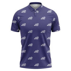 your logo repeat pattern black customizable professional polo shirt