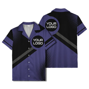 diagonal stripe logo modern hawaiian shirt