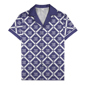 diamond repeat logo geometric hawaiian shirt for men