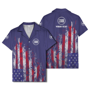 fiery bald eagle & stars stripes hawaiian shirt for men