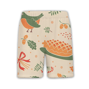 Harvest Feast Hawaiian Shirt with Roasted Turkey Sunflower and Apple Pie