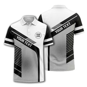 hexagon diagonal stripe geometric custom logo modern polo shirt