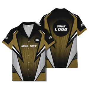 hexagon grid lightning bolt hawaiian shirt for men