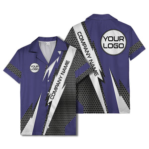 hexagonal grid lightning bolt geometric hawaiian shirt for men