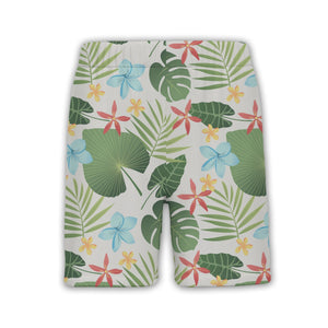 Light Beige Speckled Monstera Hawaiian Shirt with Alocasia and Star Flowers