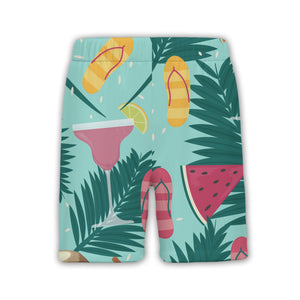 Mint Green Watercolor Coconut Face Hawaiian Shirt with Plumeria Flowers