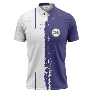 monochrome abstract lines & splatter paint art polo shirt for men