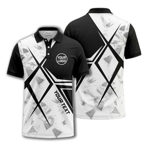 monochrome geometric triangles & abstract shapes modern urban polo shirt