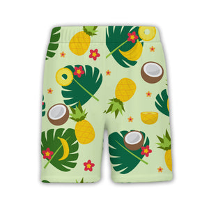 Sky Blue Summer Lemon Coconut Hawaiian Shirt with Monstera and Starfish