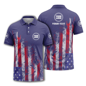 smoky american flag stars & stripes patriotic bold golf polo shirt