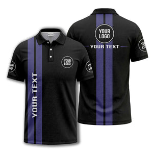 vertical stripe logo custom text polo shirt for modern professionals