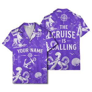 anchor octopus compass nautical adventure hawaiian shirt for men