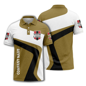 custom logo diagonal stripe corporate polo shirt for business uniforms