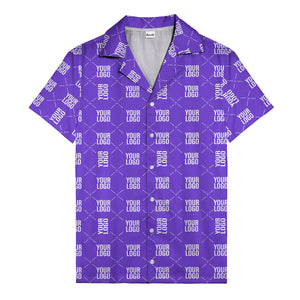 custom logo diamond repeat monochrome hawaiian shirt for men