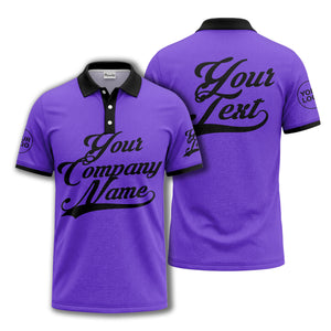 custom script logo corporate casual polo shirt for men