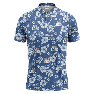 customizable tropical floral flowers leaves polo shirt for vacation vibes
