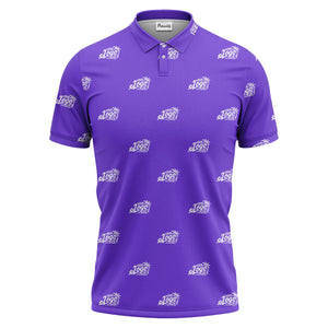 your logo repeat pattern black customizable professional polo shirt