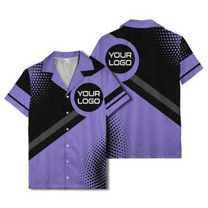 diagonal stripe logo modern hawaiian shirt