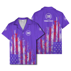 fiery bald eagle & stars stripes hawaiian shirt for men