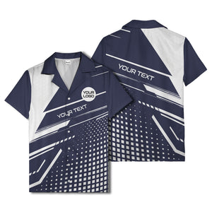 hexagon grid diagonal stripe geometric hawaiian shirt for men