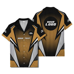 hexagon grid lightning bolt hawaiian shirt for men
