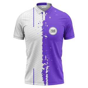 monochrome abstract lines & splatter paint art polo shirt for men