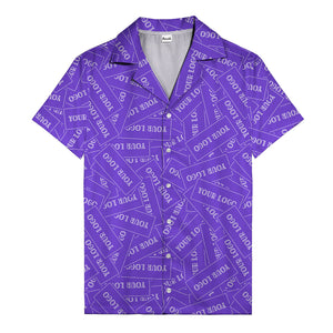monochrome your logo repeat text graphic hawaiian shirt for men