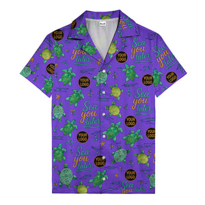 sea turtles & starfish sea you later cartoon hawaiian shirt
