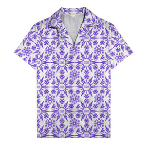 watercolor palm leaf repeat tropical hawaiian shirt for men