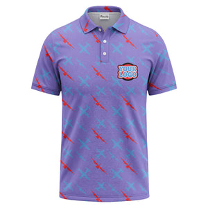 airplane silhouette repeat aviation graphic polo shirt for men