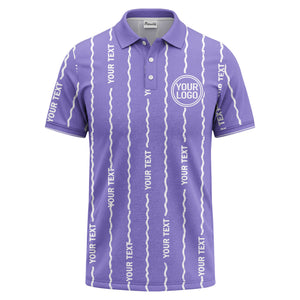 custom logo circle & wavy lines personalized polo shirt