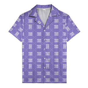 custom logo diamond repeat monochrome hawaiian shirt for men