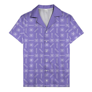 custom text & logo repeat pattern hawaiian shirt