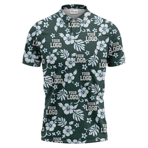 customizable tropical floral flowers leaves polo shirt for vacation vibes