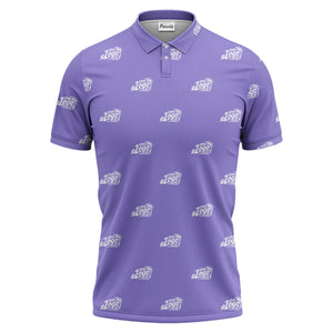 your logo repeat pattern black customizable professional polo shirt
